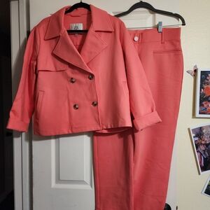 Betabrand Coral Blazer and Pants Set